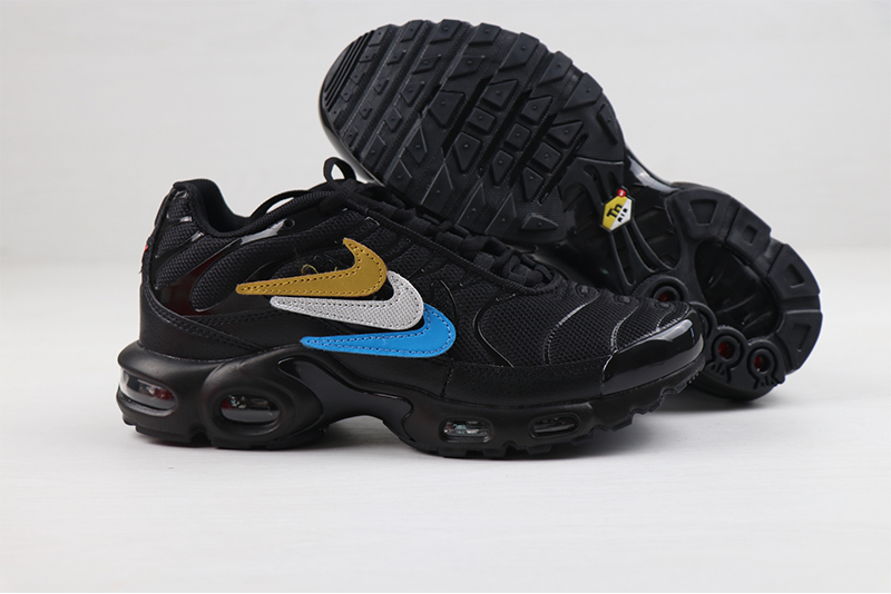 Nike Air Max PLUS Black Blue Gold Shoes - Click Image to Close